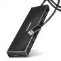 USB 3.2 Gen 1 7 prievadų aliumininis stalinis USB centras Axagon HUE-F7A su 1 m kabeliu