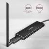 USB 3.2 Gen 1 7 prievadų aliumininis stalinis USB centras Axagon HUE-F7A su 1 m kabeliu