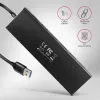 USB 3.2 Gen 1 7 prievadų aliumininis stalinis USB centras Axagon HUE-F7A su 1 m kabeliu