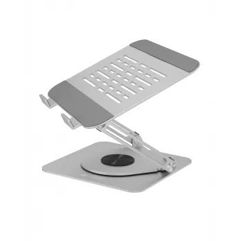 Nešiojamojo kompiuterio stovas RAIDSONIC IB-NH300-R, aliuminis, sidabrinis, tinka 17 colių (43,2 cm), 360° sukimas, 280×230×550 mm