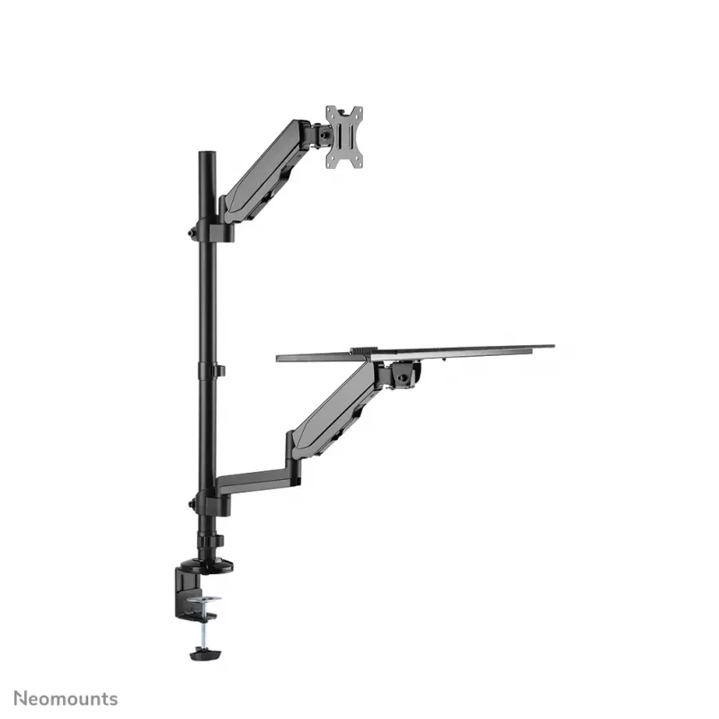 Neomounts DS90-325BL1 stalviršinis sėdimos-stovimos darbo vietos stovas 9 kg aukščio reguliavimas