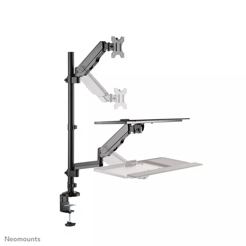 Neomounts DS90-325BL1 stalviršinis sėdimos-stovimos darbo vietos stovas 9 kg aukščio reguliavimas