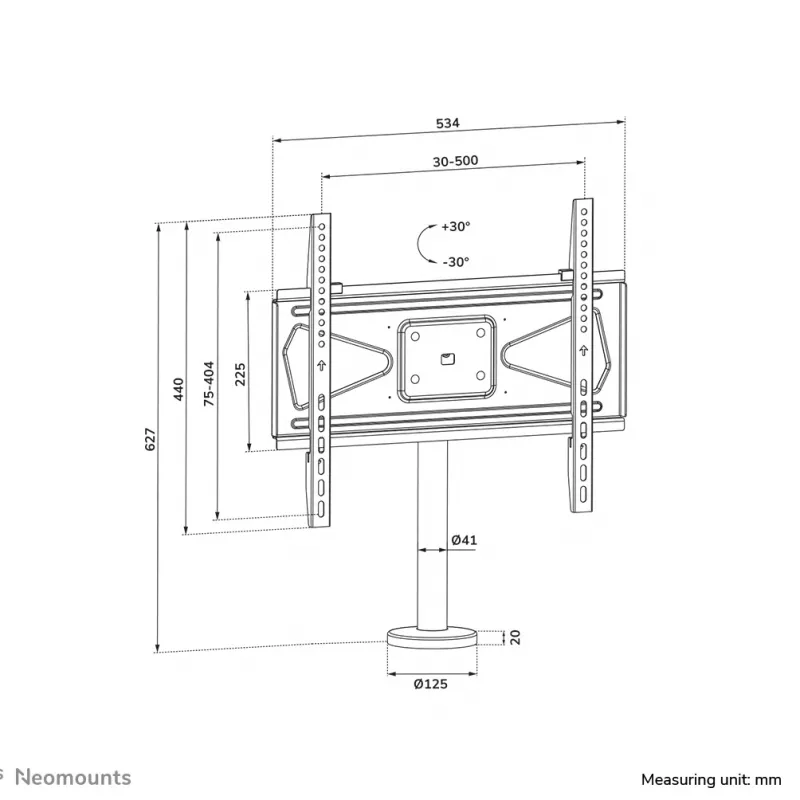 Neomounts DS42-430BL14 televizoriaus stovas prisukamas prie stalo, max 50 kg, 32-55 col.