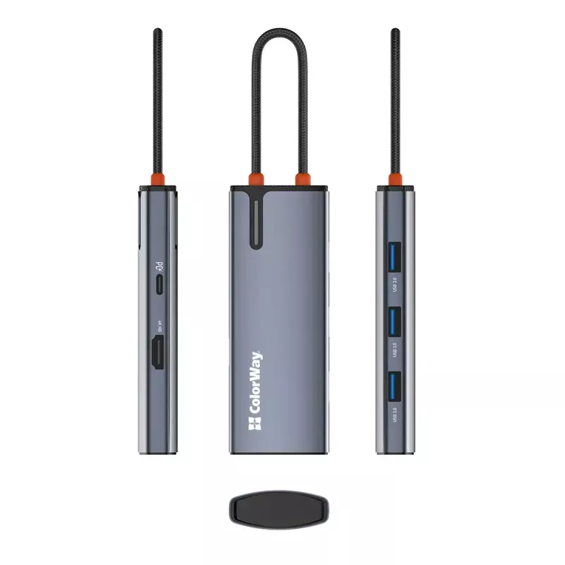 Dokavimo stotelė ColorWay CW-HUB01 5-in-1 USB-C su HDMI ir Ethernet