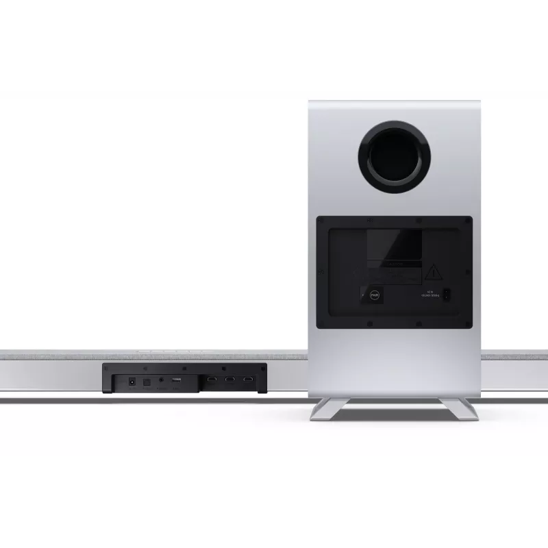Sharp HT-SBW55121(SL) 5.1.2 Dolby Atmos/DTS:X garso juosta su belaidžiu žemųjų dažnių bloku, 650 W, Bluetooth, sidabrinės spalvos