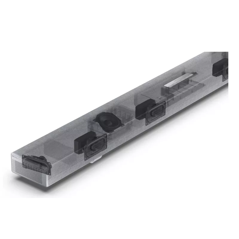 Sharp HT-SBW55121(SL) 5.1.2 Dolby Atmos/DTS:X garso juosta su belaidžiu žemųjų dažnių bloku, 650 W, Bluetooth, sidabrinės spalvos