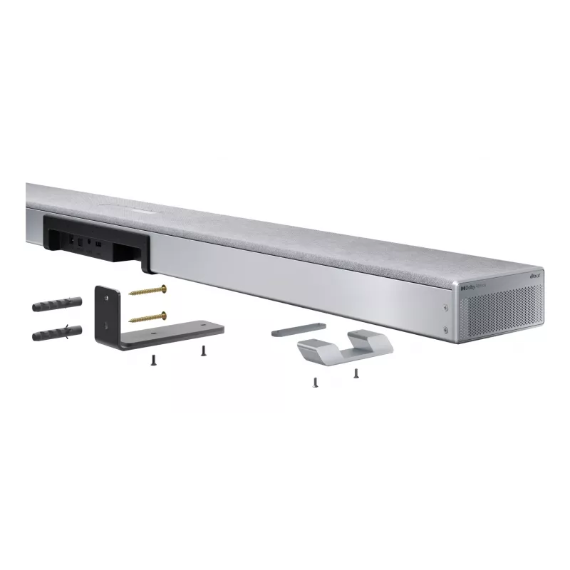 Sharp HT-SBW55121(SL) 5.1.2 Dolby Atmos/DTS:X garso juosta su belaidžiu žemųjų dažnių bloku, 650 W, Bluetooth, sidabrinės spalvos