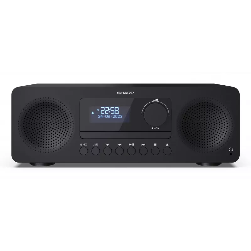 Mikro garso sistema Sharp XL-B720D 30 W, 2 krypčių garsiakalbiai, DAB/DAB+/FM, optinių diskų grotuvas, juoda
