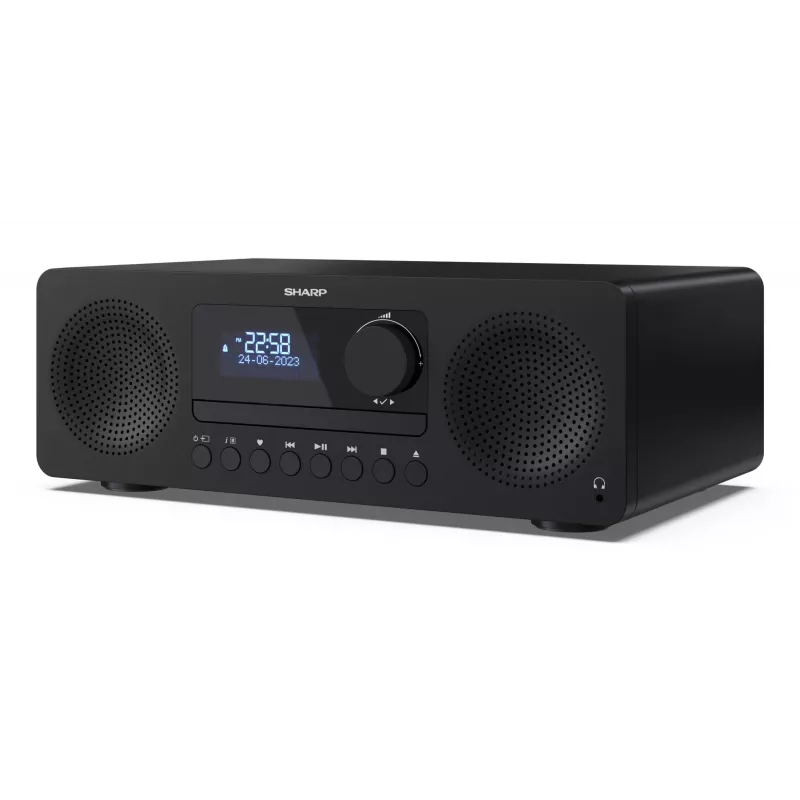 Mikro garso sistema Sharp XL-B720D 30 W, 2 krypčių garsiakalbiai, DAB/DAB+/FM, optinių diskų grotuvas, juoda