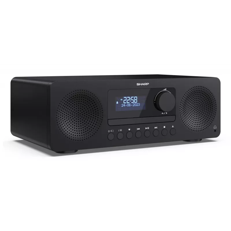 Mikro garso sistema Sharp XL-B720D 30 W, 2 krypčių garsiakalbiai, DAB/DAB+/FM, optinių diskų grotuvas, juoda
