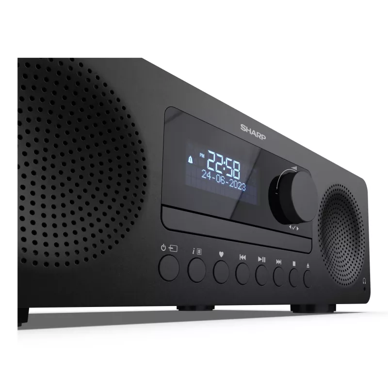 Mikro garso sistema Sharp XL-B720D 30 W, 2 krypčių garsiakalbiai, DAB/DAB+/FM, optinių diskų grotuvas, juoda