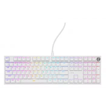 Mechaninė klaviatūra GENESIS THOR 404, pilno dydžio USB, QWERTY anglų, RGB apšvietimas, balta
