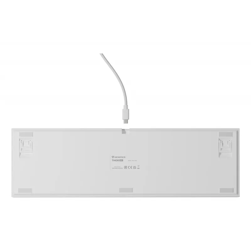 Mechaninė klaviatūra GENESIS THOR 404, pilno dydžio USB, QWERTY anglų, RGB apšvietimas, balta
