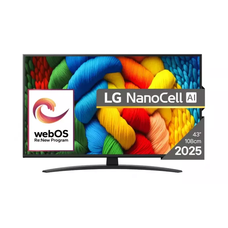 LG NanoCell AI 43NANO81A3A televizorius 109,2 cm (43 col.) 4K Ultra HD Smart TV Wi-Fi juodas