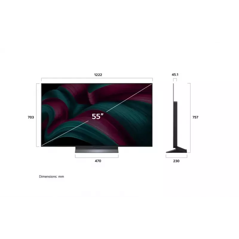 LG OLED evo AI OLED55C51LA televizorius 139,7 cm (55 col.) 4K Ultra HD Smart TV Wi-Fi juodas