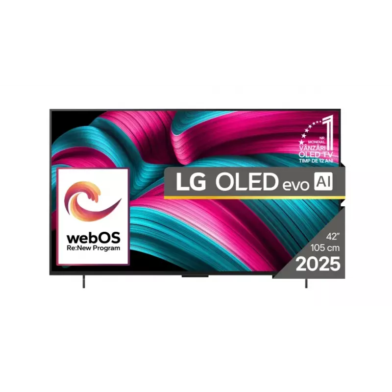 LG OLED evo AI OLED42C51LA televizorius 106,7 cm (42 colių) 4K Ultra HD Smart TV Wi-Fi juodas