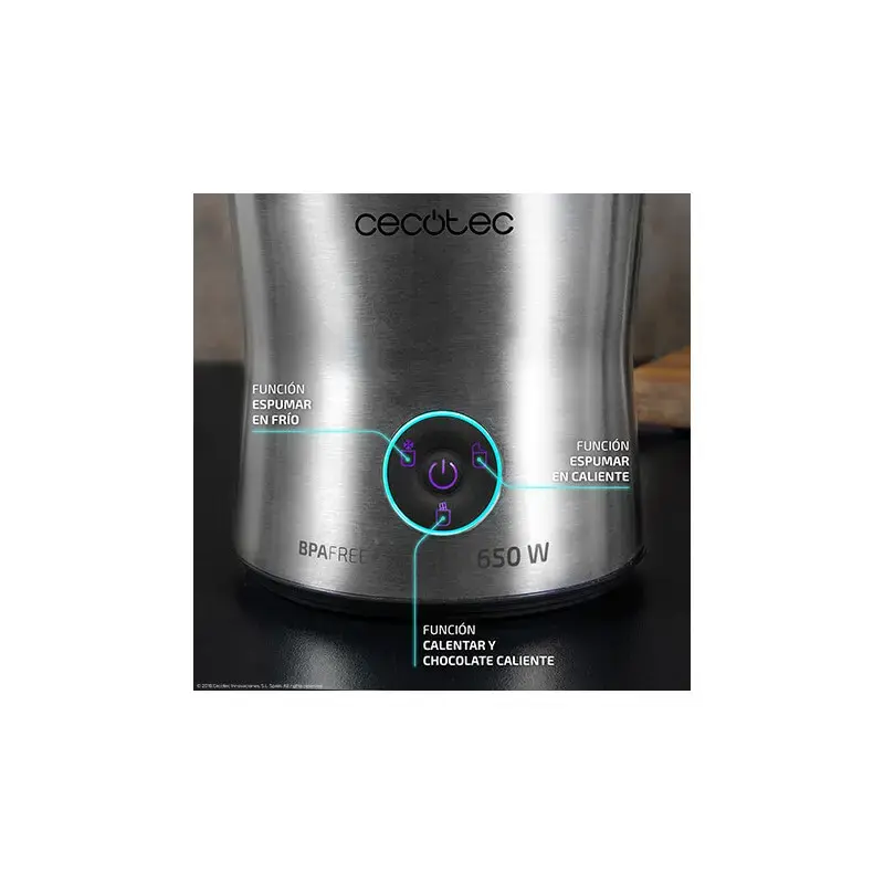 Pieno putotojas/šildytuvas CECOTEC 01518 – automatinis, 650 W, nerūdijančio plieno indas, sidabrinis