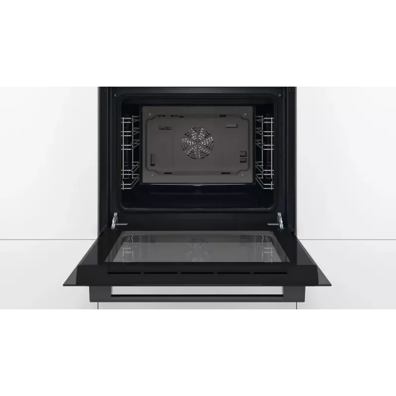 Įmontuojama elektrinė orkaitė Bosch HBF133BA1 – 66 L, A energijos klasė, konvekcija, grilis, liečiamas ir sukamas valdymas, juoda
