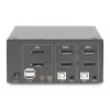DIGITUS DS-12862 2 prievadų DisplayPort DualView KVM jungiklis, 60 Hz, 4K 60fps, kelių platformų palaikymas