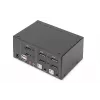 DIGITUS DS-12862 2 prievadų DisplayPort DualView KVM jungiklis, 60 Hz, 4K 60fps, kelių platformų palaikymas