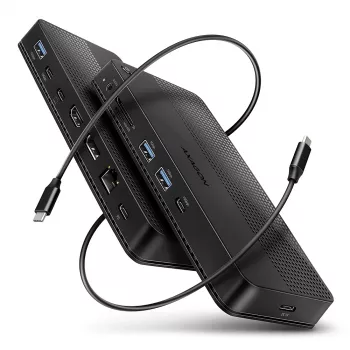 Axagon HMC-U4 USB4 dokas, 3x USB-A, 2x USB-C, HDMI ir DP 8K/30Hz, RJ-45, SD/mSD, garsas, PD 100W