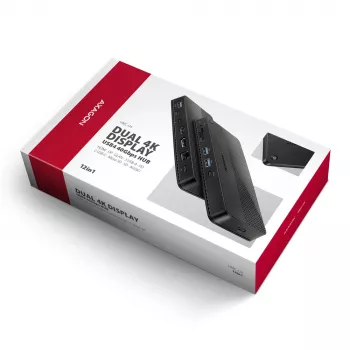 Axagon HMC-U4 USB4 dokas, 3x USB-A, 2x USB-C, HDMI ir DP 8K/30Hz, RJ-45, SD/mSD, garsas, PD 100W