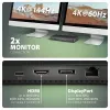 Axagon HMC-U4 USB4 dokas, 3x USB-A, 2x USB-C, HDMI ir DP 8K/30Hz, RJ-45, SD/mSD, garsas, PD 100W