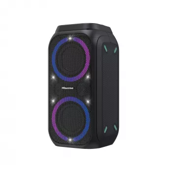 Nešiojama vakarėlių kolonėlė HISENSE Party Rocker 160 — 160 W RMS, 2.0 kanalai, IPX4, juoda, 6,3 kg