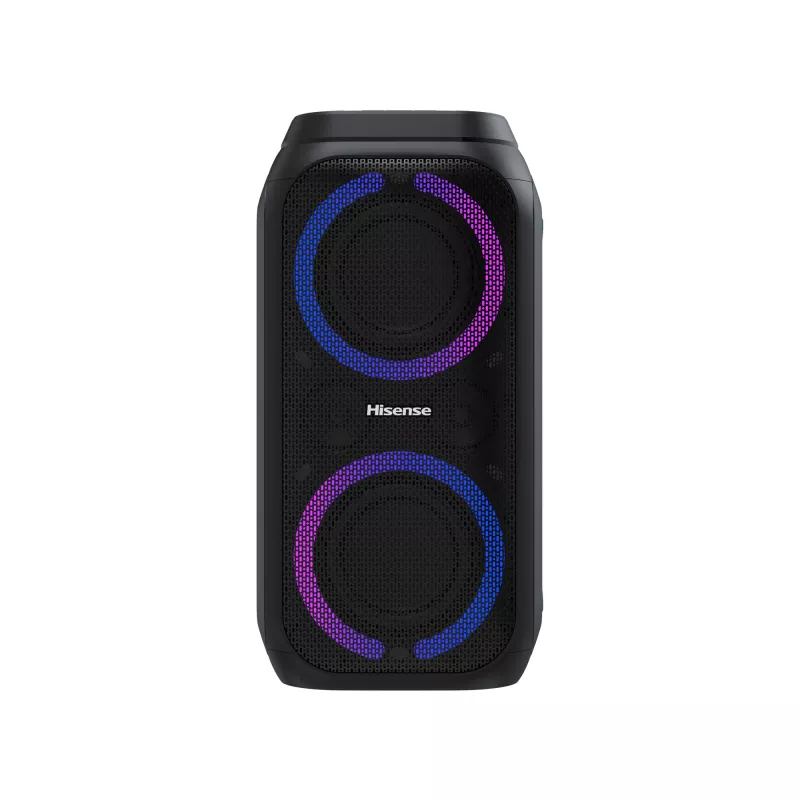 Nešiojama vakarėlių kolonėlė HISENSE Party Rocker 160 — 160 W RMS, 2.0 kanalai, IPX4, juoda, 6,3 kg