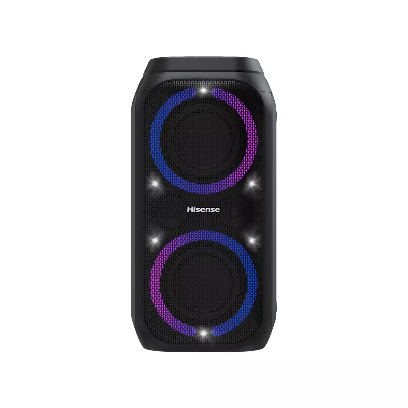 Nešiojama vakarėlių kolonėlė HISENSE Party Rocker 160 — 160 W RMS, 2.0 kanalai, IPX4, juoda, 6,3 kg