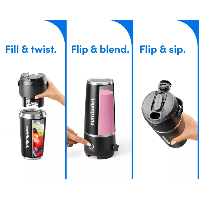 Nešiojamas trintuvas NutriBullet Flip 0,59 L 11 W Juodas
