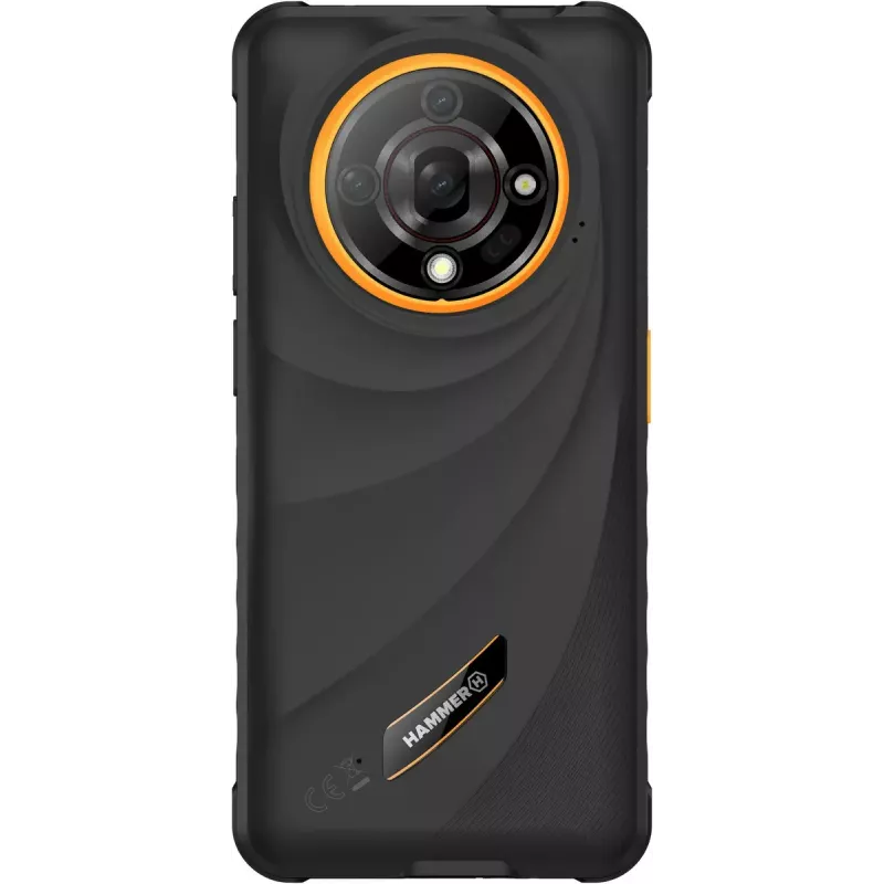 Išmanusis telefonas Hammer Iron 6 — 6,56 colio IPS TFT, 128GB, 6GB RAM, Android 14, 4G, Juoda