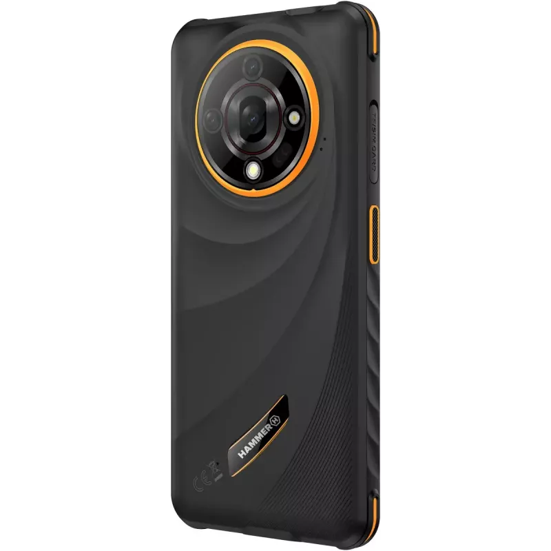 Išmanusis telefonas Hammer Iron 6 — 6,56 colio IPS TFT, 128GB, 6GB RAM, Android 14, 4G, Juoda