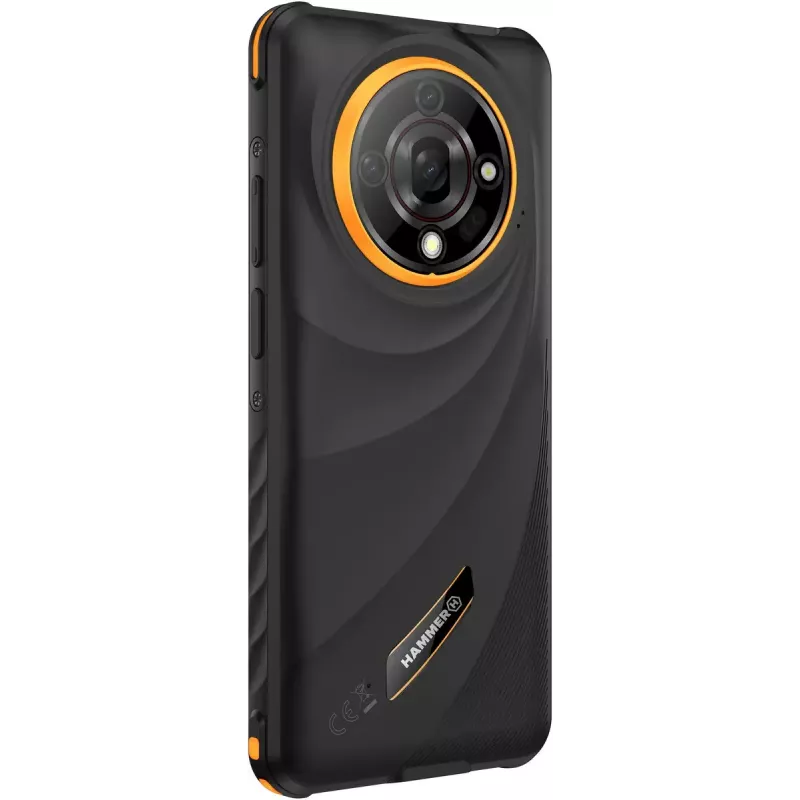 Išmanusis telefonas Hammer Iron 6 — 6,56 colio IPS TFT, 128GB, 6GB RAM, Android 14, 4G, Juoda