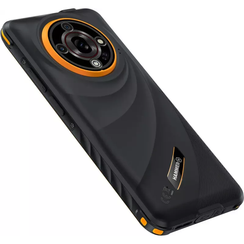 Išmanusis telefonas Hammer Iron 6 — 6,56 colio IPS TFT, 128GB, 6GB RAM, Android 14, 4G, Juoda