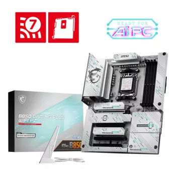 Motininė plokštė MSI B850 GAMING PLUS WIFI PZ — AMD B850, lizdas AM5, ATX, DDR5, 4x DIMM, 3x M.2, Wi‑Fi, Bluetooth
