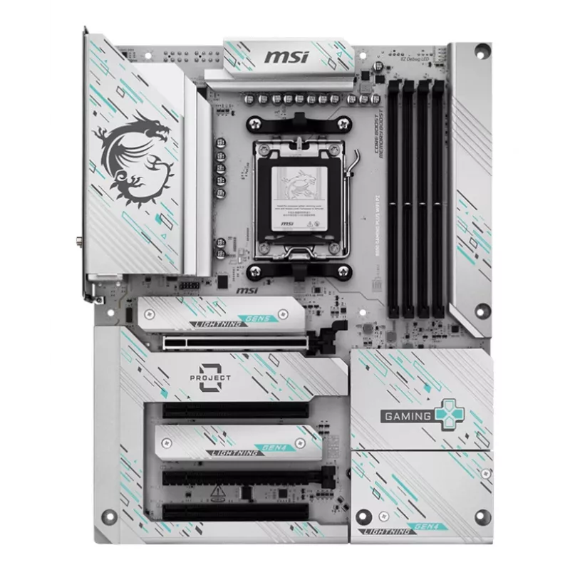 Motininė plokštė MSI B850 GAMING PLUS WIFI PZ — AMD B850, lizdas AM5, ATX, DDR5, 4x DIMM, 3x M.2, Wi‑Fi, Bluetooth