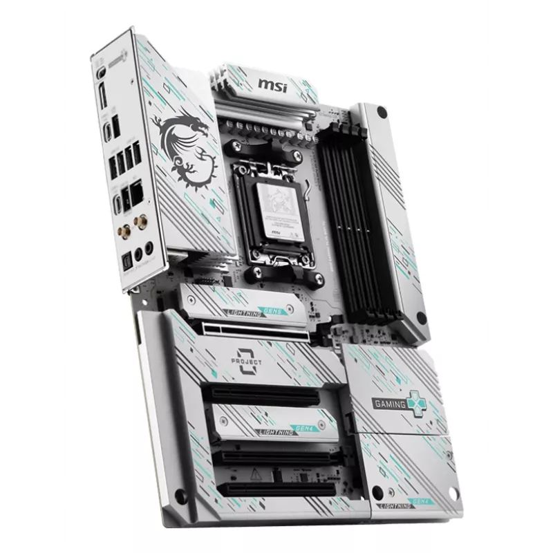 Motininė plokštė MSI B850 GAMING PLUS WIFI PZ — AMD B850, lizdas AM5, ATX, DDR5, 4x DIMM, 3x M.2, Wi‑Fi, Bluetooth