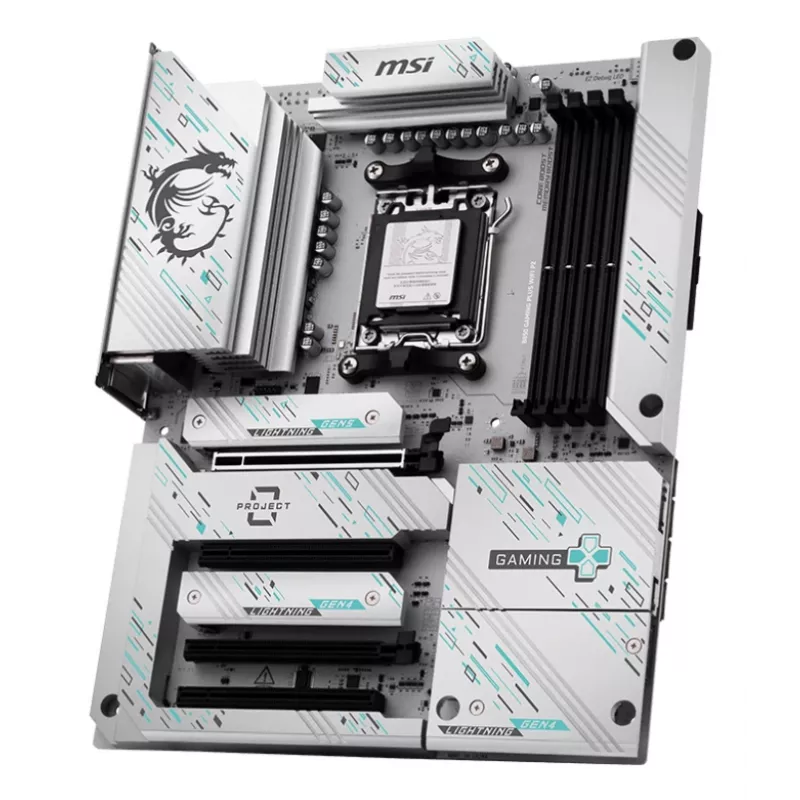 Motininė plokštė MSI B850 GAMING PLUS WIFI PZ — AMD B850, lizdas AM5, ATX, DDR5, 4x DIMM, 3x M.2, Wi‑Fi, Bluetooth