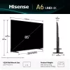 Hisense 85A6Q televizorius, 2,16 m (85 colio), 4K Ultra HD, Smart TV, Wi-Fi, juodas, 400 cd/m²