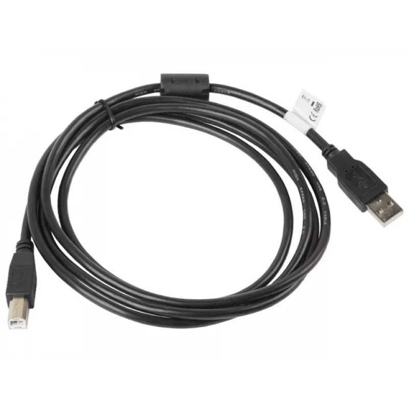 USB 2.0 kabelis LANBERG CA-USBA-11CC-0018-BK 1,8 m, USB A į USB B, juodas, 480 Mbps