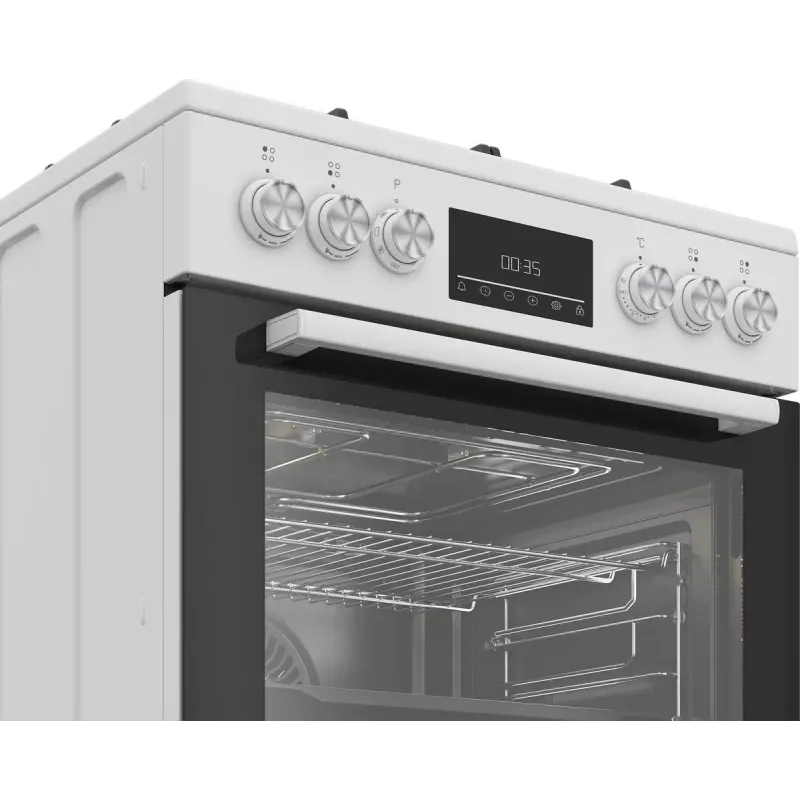 Laisvai pastatoma viryklė Beko FBM62330GWDTN, dujinė kaitlentė, elektrinė orkaitė, 72 L, A energijos klasė