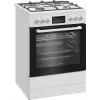 Laisvai pastatoma viryklė Beko FBM62330GWDTN, dujinė kaitlentė, elektrinė orkaitė, 72 L, A energijos klasė