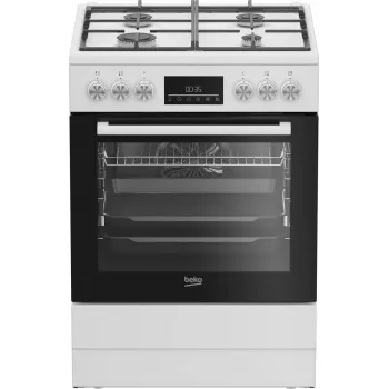 Laisvai pastatoma viryklė Beko FBM62330GWDTN, dujinė kaitlentė, elektrinė orkaitė, 72 L, A energijos klasė