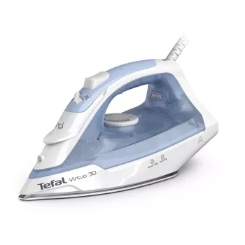 Tefal Virtuo 30 FV2C41E0 sausas ir garinis lygintuvas su keraminiu padu, 2000 W, mėlyna, balta