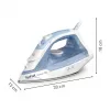 Tefal Virtuo 30 FV2C41E0 sausas ir garinis lygintuvas su keraminiu padu, 2000 W, mėlyna, balta