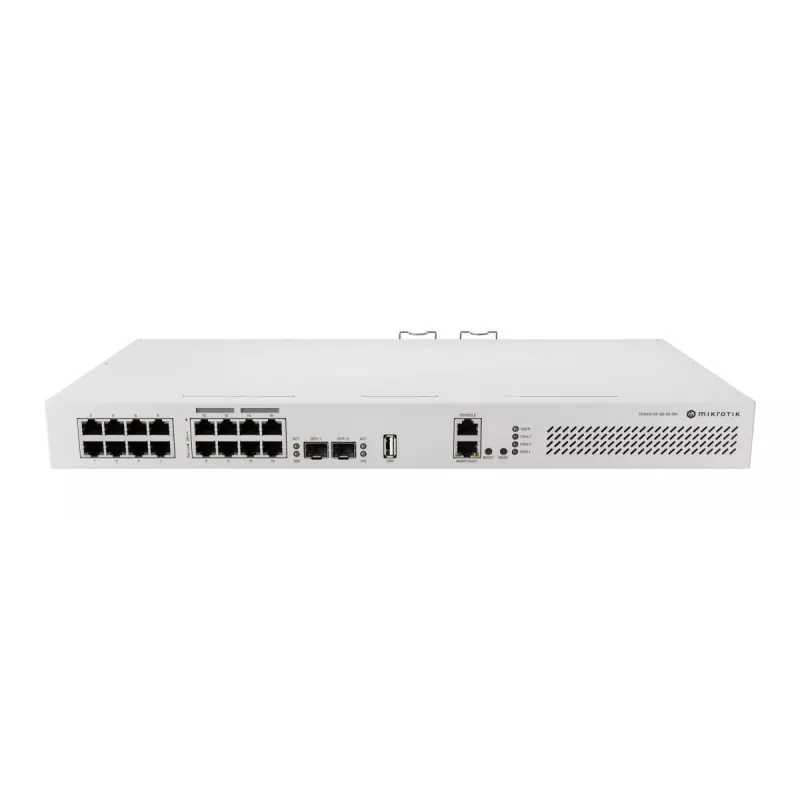 MikroTik CRS418-8P-8G-2S+RM debesų maršrutizatorius / jungiklis L2/L3 Gigabit Ethernet PoE 1U