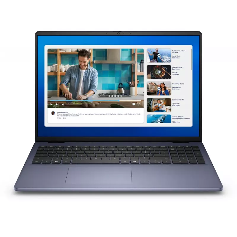 DELL DC16251 nešiojamas kompiuteris Intel Core 7 150U 40,6 cm (16 colių) Full HD+ 16 GB DDR5-SDRAM 512 GB SSD Wi-Fi 6E (802.11ax) Ubuntu Linux mėlynas
