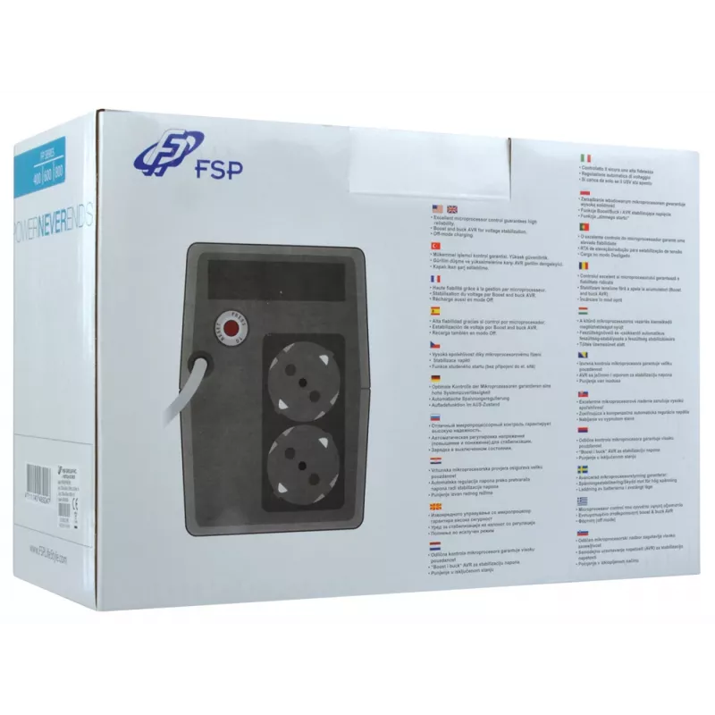FSP FP 800 nepertraukiamo maitinimo šaltinis (UPS) 0,8 kVA 480 W 2 kištukiniai lizdai