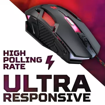 Žaidimų pelė Acer Nitro NMW200 – ambidekstrinė, optinė 7200 DPI, 7 mygtukai, USB Type-A, juoda
